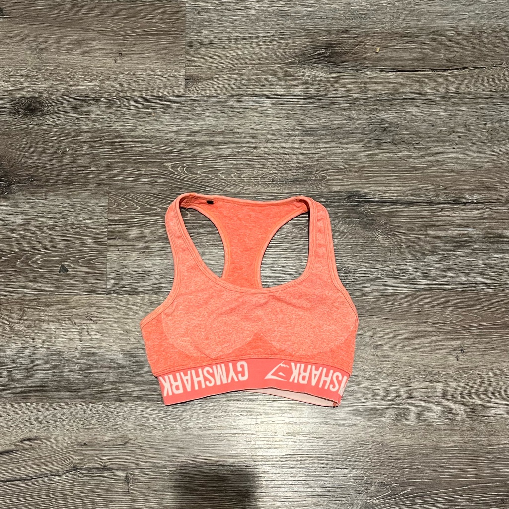 Gym Shark Flex Sport Bra In Coral Pink Gym Shark Flex Sport Bra In Coral Pink